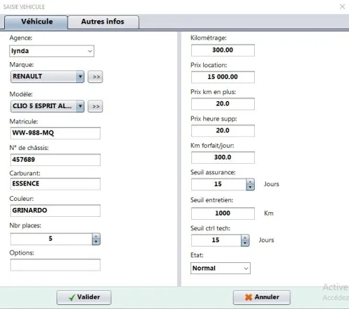 LOGICIEL DE GESTION LOCATION DE VOITURES