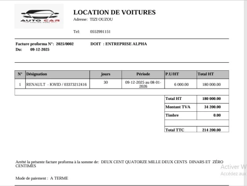 LOGICIEL DE GESTION LOCATION DE VOITURES
