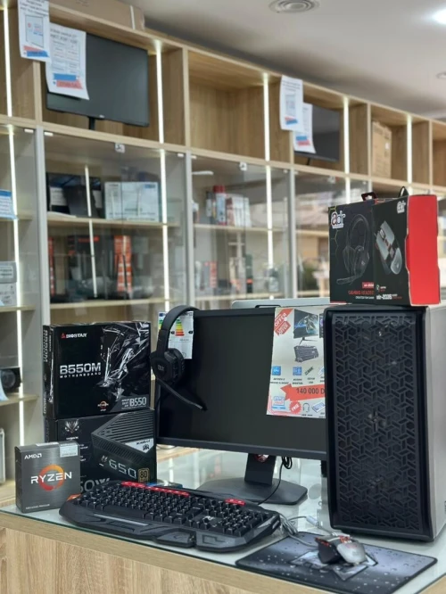 UNITE MONTAGE AMD RYZEN 5 5655G 3.9GHZ/ B550 MHP /8G DDR4/512G SSD M2 / 650W/WIN11+ECRAN BENQ 24"