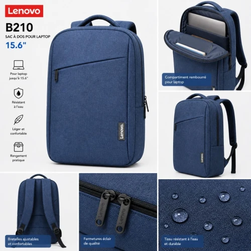 SAC A DOS LAPTOP LENOVO 15.6'' B210 BLUE