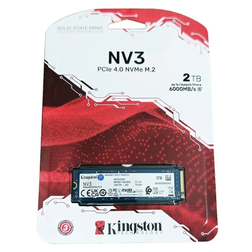 KINGSTON NV3 PCIE 4.0 NVME SSD M.2 -2TB - PCIE 4.0 - GEN 4 - JUSQU'À 6000MB/S - PC & LAPTOP -BLACK