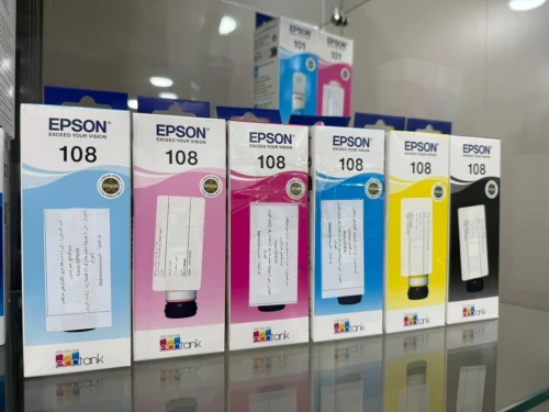 BOUTEILLES D'ENCRE EPSON 108 ECOTANK - BLACK - CYAN - MAGENTA - YELLOW - LIGHT CYAN - LIGHT MAGENTA
