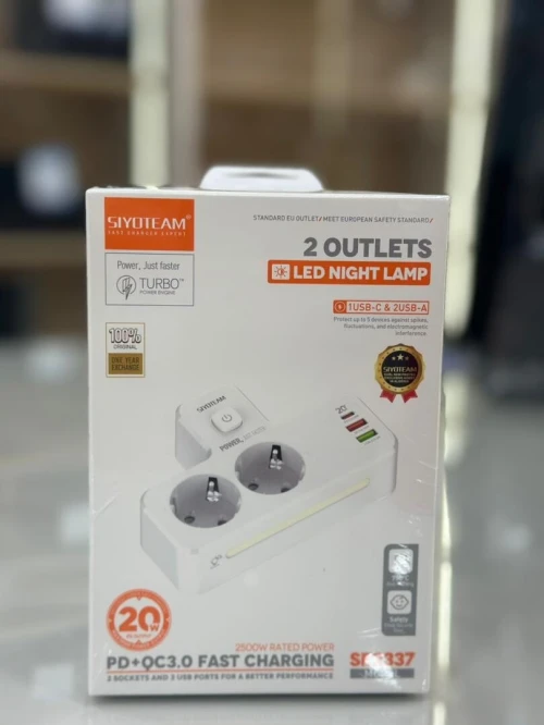 MULTIPRISE SIYOTEAM SE2337 2 SORTIE +2 USB + TYPE C LED NIGHT (ORIGINAL)