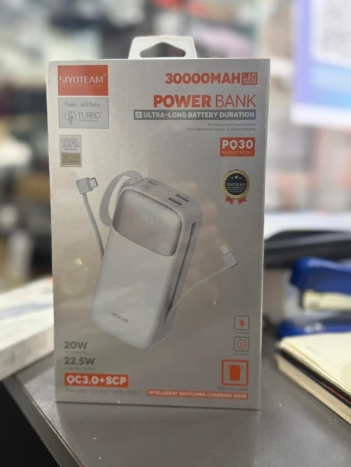 Power Bank 30000mAh  SIYOTEAM dual cable 22.5w Fast charging PQ30 SIYOTEAM 