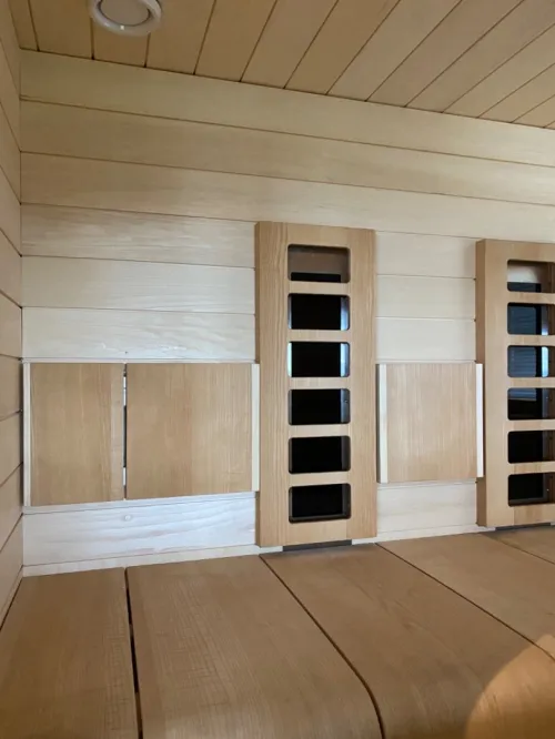Le Sauna Harvia avec le bois . Aspen ,Abachi,thermoaspen,Thermoalder,pine , Spruce 