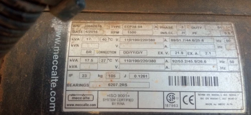 Groupe electrogene 17 kva 2 cylindre