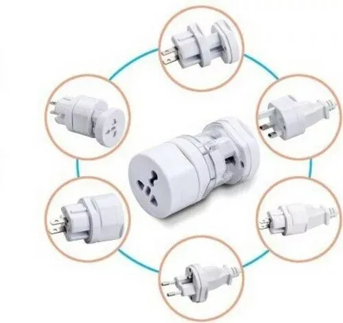 Adaptateur de Voyage Universel 3 kit Tout en Un Compatible avec EU UK US
