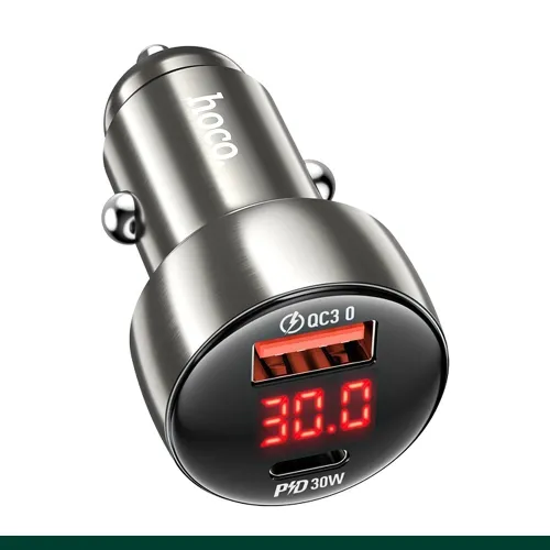Chargeur de voiture Hoco Z50 48 W à double port PD30W + QC3.0