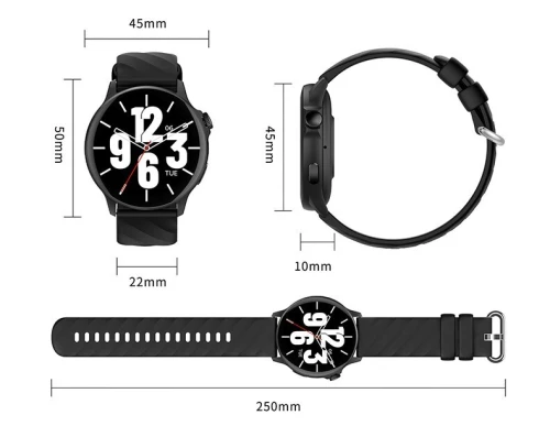 Smartwatch Circular YESIDO IO29 | Écran HD, Étanchéité IP67 et Autonomie Longue Durée