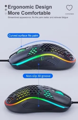 Souris filaire de jeu iMICE T98 avec éclairage RGB