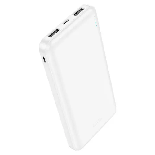 Power Bank J100 10000mAh Avec des entrées TypeC et Micro USB et une double sortie USB A Dotée d'un indicateur LED