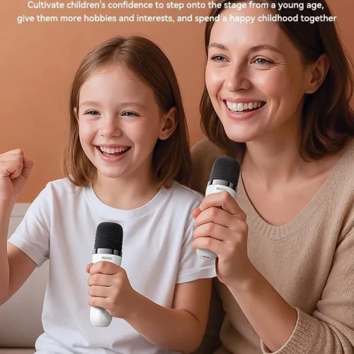 YESIDO YSW36 mini système de karaoké sans fil, enceinte Bluetooth et de deux microphones