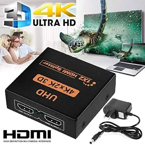 Splitter/répartiteur HDMI 1Entrée 4Sorties/1entrée 2 sorties Soutien 4K,Supporte PC Xbox HDTV DVD Écran Projecteur