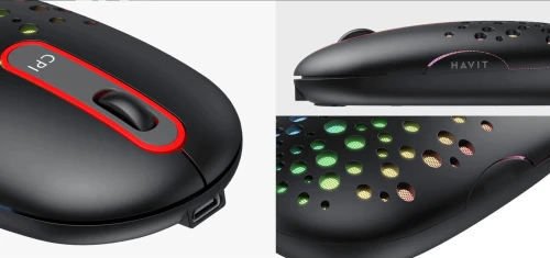 Souris Sans Fil Havit Ms64wb Rgb Avec Batterie Rechargeable