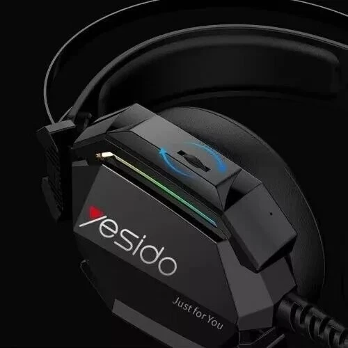 Casque gaming filaire YESIDO EK03 Éclairage LED 7 couleurs, Avec microphone, interface USBA + 3,5mm