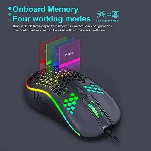 Souris filaire de jeu iMICE T98 avec éclairage RGB
