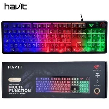 Clavier Gaming Havit KB26L RGB Rainbow 104 Touches AntiGhosting USB