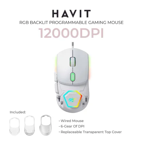 Souris de jeu programmable rétroéclairée RGB Havit MS965SE