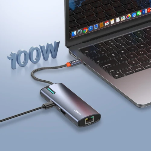 Station d'accueil USB-C/HUB 6en1 DS16H USB-C+HDMI+USB3.0*3+RJ45 (Gigabit 1000Mbp/s)LDNIO en métal