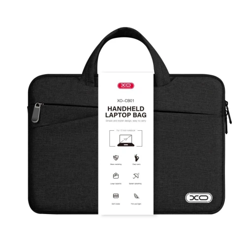 Cartable Laptop 13" XO CB01 noir 385mm x 280mm x 25mm