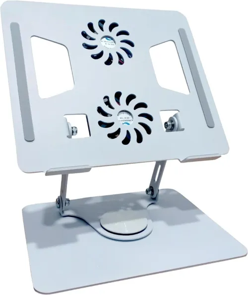 Support en aluminium pour laptop10''à17''/double ventilateur 360/réglable/pliable.