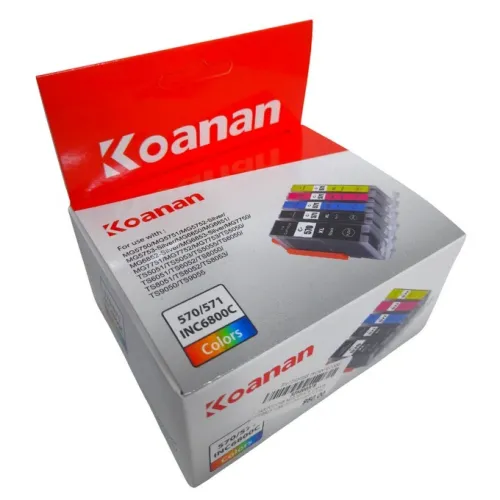 Pack Koanan Cartouches d'Encre Compatibles pour Imprimantes Canon 570/571B/571C/571Y/571M