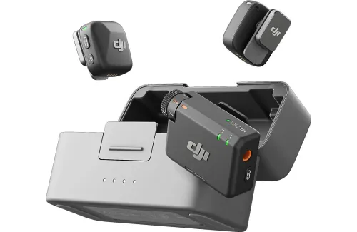 Microphone DM3005 DJI Mic Mini (2 TX + 1 RX + Charging Case) pour iOS/Android/Caméras via USB-C/Lightning/câble 3,5mm