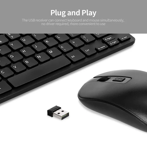 Mini Clavier AZERTY et Souris KM901 Combo 2.4G Sans Fil 78 Touches