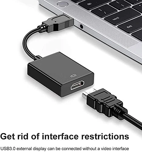 Adaptateur USB3.0 vers HDMI vidéo HD 1080p pour PC, ordinateur portable, TV HDTV, compatible avec Windows XP/7/8/8.1/10