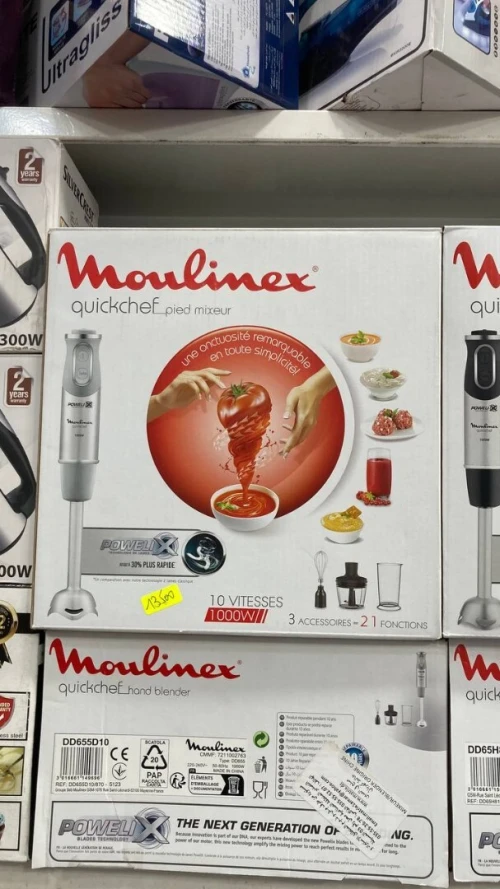 MOULINEX Quick Chef Pied mixeur 3 accessoires 21 Fonctions 10 vitesses 1000w hachoir et fouet