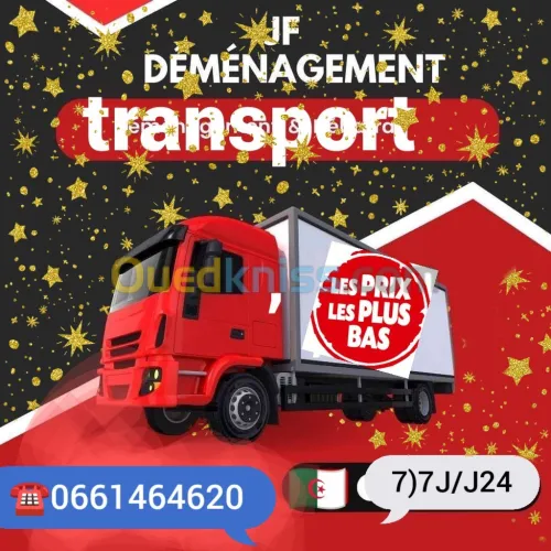 TRANSPORT DÉMÉNAGEMENT 7/7 POUR PARTICULIERS ET ENTREPRISE 