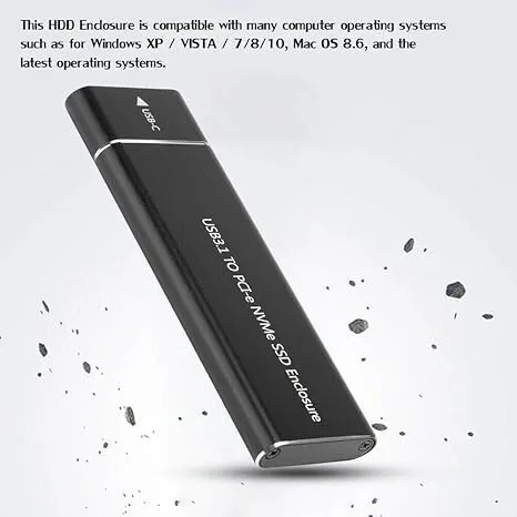 RACK SSD M.2 NVME ENCLOSURE USB C TO USB3.1 GEN2