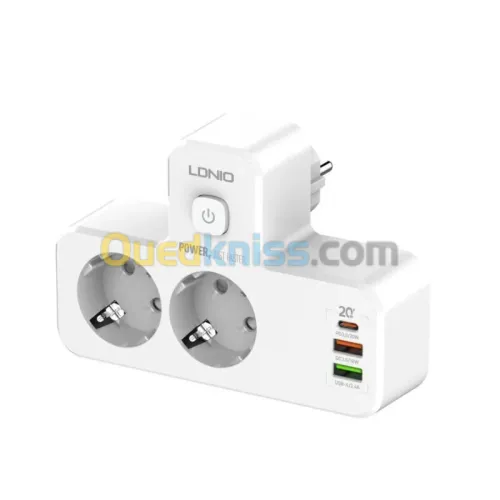 MULTIPRISE LDNIO SIYOTEAM SE2337 2PRISE - USB C - 2USB +LAMPE LED