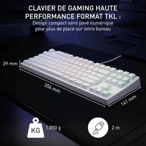 CLAVIER CHERRY XTRFY K4V2 TKL MECANIQUE RED SWITCH WHITE