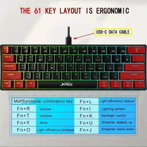 CLAVIER GAMINIG JEDEL KL69 MECANIQUE BLEU SWITCH