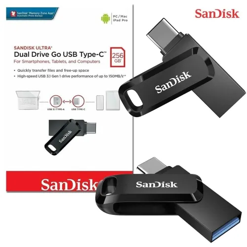 FLASH DISQUE SANDISK TYPE C 256GO ULTRA DUAL DRIVE GO