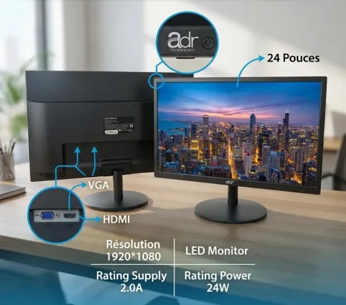 ECRAN ADR 24 HDMI VGA D7010