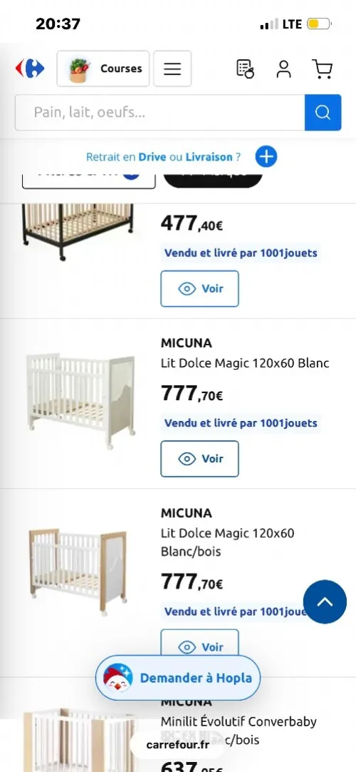 Lit berceau marque MUCINA