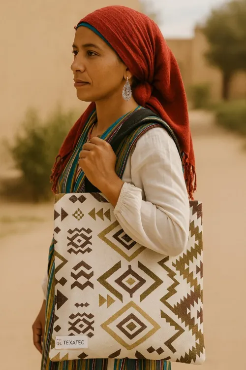 TOTE Bag polyester berbère / حقيبة توت من البوليستر بنقوش أمازيغية