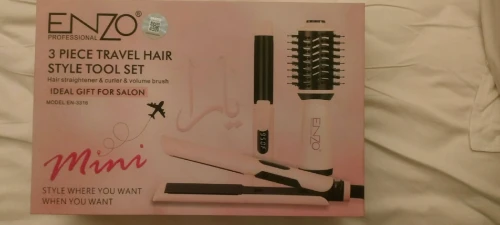 ENZO professional  original  03 PIECE TRAVEL HAIR STYLE TOOL SET Hair straightener & curler & volume bruch MODEL: EN-3316