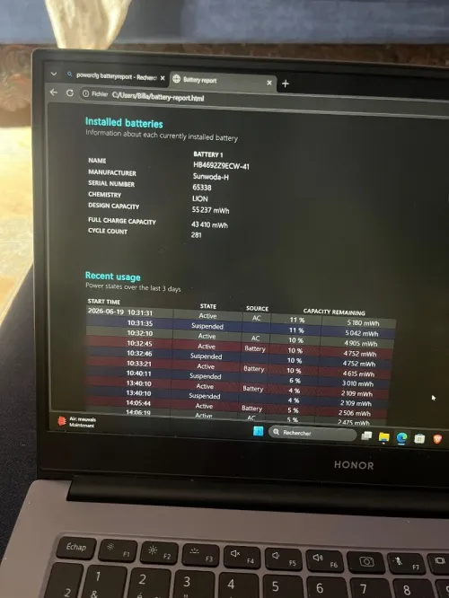 Pc honor magicbook 14 ryzen 5 3500U caba