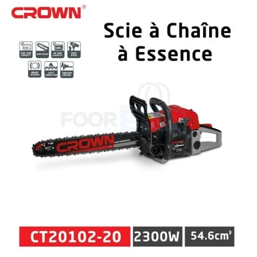 CROWN CT20102-20 Scie a Chaine Tronçonneuse a Bois Essence 20