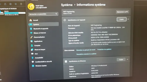 DELL VOSTRO 11800H NVDIA 3050 16GO RAM 512Gb