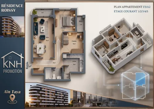 Vente Appartement F3 Alger Ain taya