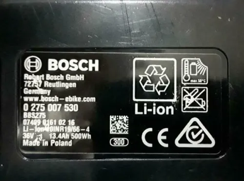 Batterie VAE BOSCH POWERPACK pour Cadre 500w 36V 13.4Ah