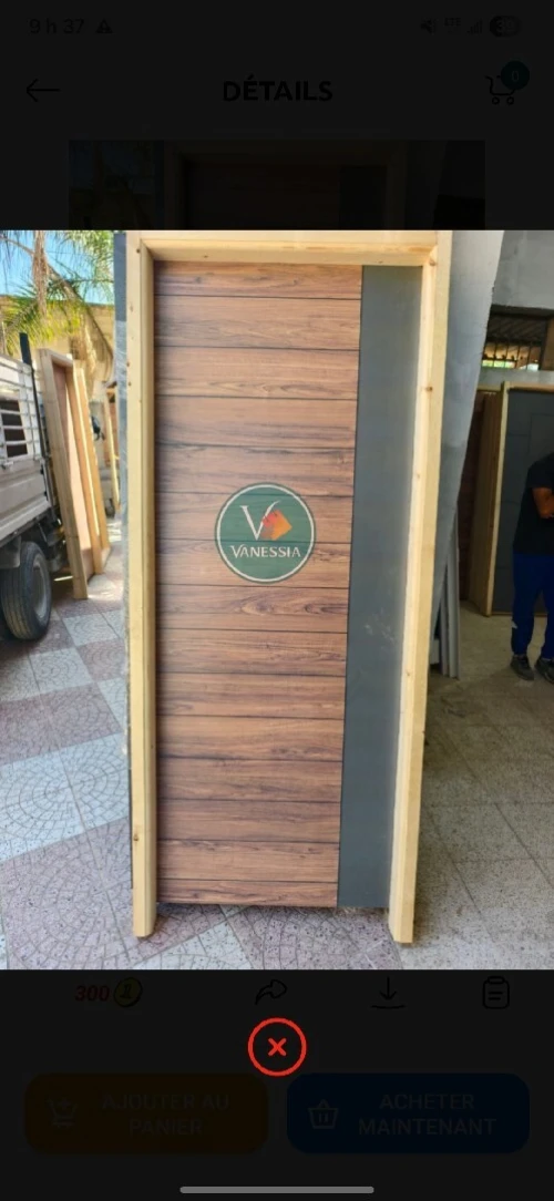 Portes chambre hdf en bois rouge