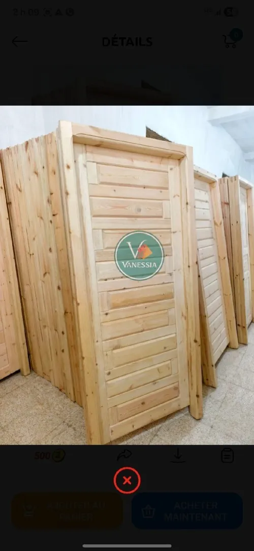 Portes chambre hdf en bois rouge