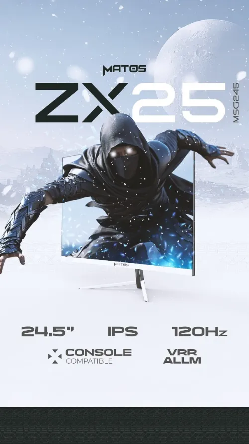MONITEUR MATOS ZX25 MSG245 24.5" IPS 120HZ 1MS FHD VRR COMPATIBLE CONSOLE
