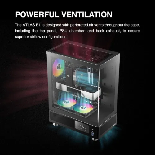 BOITIER ATX GAMDIAS ATLAS E1 BLACK 3 FANS ARGB