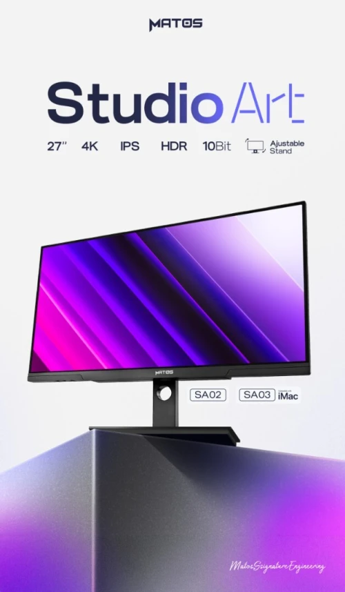 MONITEUR MATOS 27" StudioART Professionnel 4K IPS HDR10 ADJUSTABLE STAND